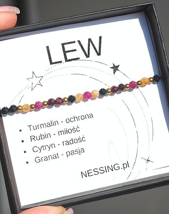 LEW bransoletka zodiakalna na gumce, NESSING handmade