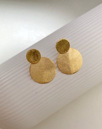 Kolczyki srebrne pozłacane Koła double - Stay Simple no. 27, La Tienne