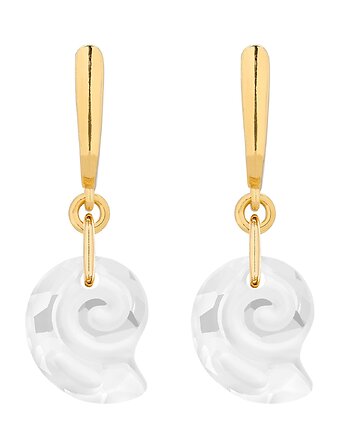 Złote kolczyki z muszelkami SWAROVSKI CRYSTAL, SOTHO