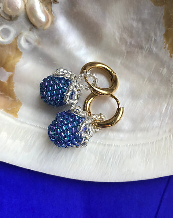 Kolczyki malinki niebieskie, Meadow Jewelry