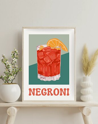 Plakat z drinkiem Negroni (green version), GG STORE
