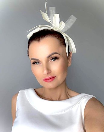 Fascynator ślubny okazjonalny ecru, MONIKA SAXTON LUXURIOUS MILLINERY