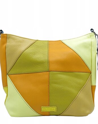 Torebka damska klasyczna skórzana na ramię oryginalna szeroki pasek OLIVKA, Olivka Warsaw