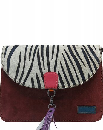 Torebka klasyczna damska zamszowa odpinany chwost brelok OLIVKA, Olivka Warsaw