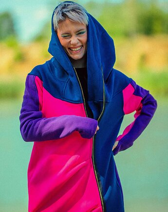 Długa bawełniana bluza , krój asymetryczny, NavahoClothing