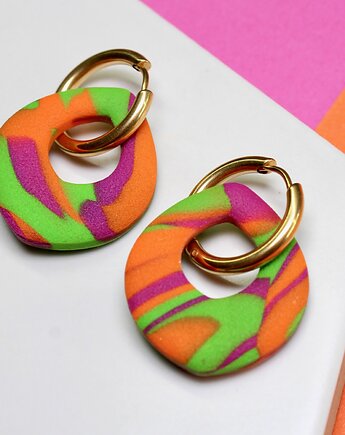FANCY kolczyki krople tricolor, Mintique
