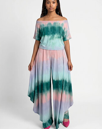 Auri Lili letni zestaw Purusza tie dye zielono-liliowo-różowy M (38), Auri Lili