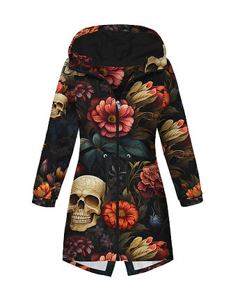 Kurtka parka damska - FLOWERS AND SKULL, Piotr i Paweł Pracownia Handmade