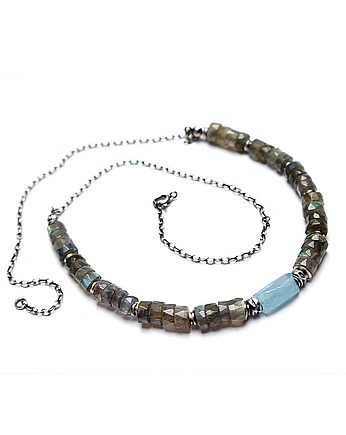 Labradorytowe krążki - naszyjnik, Katia i krokodyl