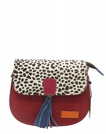 Torebka listonoszka zamszowa damska regulowany pasek kolorowa OLIVKA, Olivka Warsaw