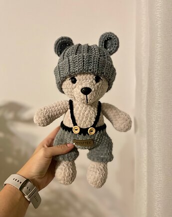 Pluszowy miś przytulanka, prezent dla dziecka, maskotka dla dziecka, HANDMADE crochet by Klaudia