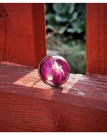 Pierścionek kulka z płatkami róży, Figa handmade accessories