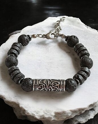 Masywna bransoletka : lawa i stal szlachetna, kaktusia