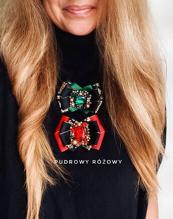 Brosza z ozdobą w stylu glamour Kryształ z perłami NEW, Pudrowy Różowy