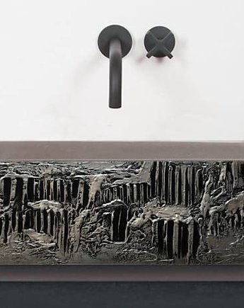 SILVER ROCK- betonowa umywalka nablatowa, art and texture