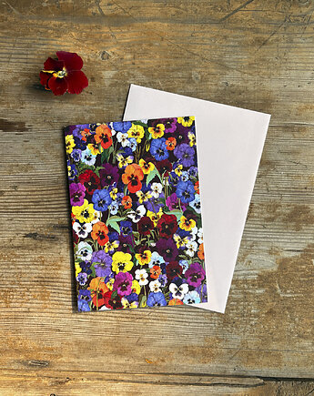 Bratki- Kartka- Grafika- Ilustracja- Natura- Kwiaty, BOSKE