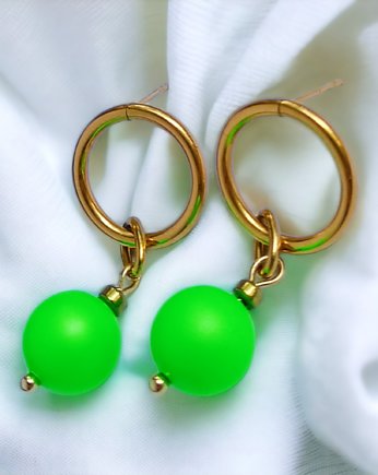 Swarovski neon pearls : neon green, kaktusia