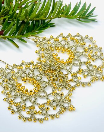 Kolczyki koronka frywolitka 096, Branicka Art