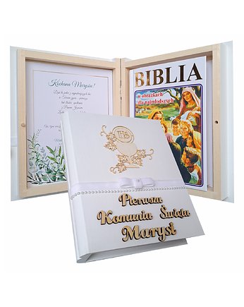 Pamiątka Pierwszej Komunii  Świętej, Biblia,Perełki, Prowansalska Manufaktura