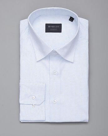 koszula męska dł. rękaw biały classic fit 00273 164/170 41, BORGIO