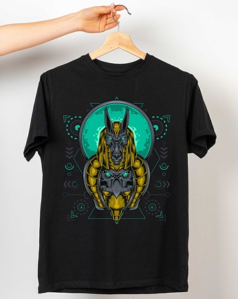 Koszulka organiczna z nadrukiem Anubis i orzeł, ART ORGANIC