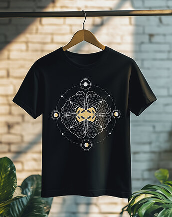 Koszulka - Święta geometria - Ćmy z gwiezdnym ornamentem, Black Sapphire Art