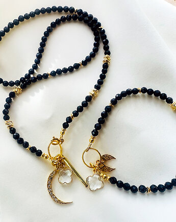 Komplet biżuterii- Krótki Naszyjnik  NOC KAIRU, naszyjnik z księżycem, Anemon Atelier