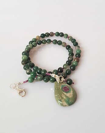 Naszyjnik z Fuchsytem i Rubinem Siła Harmonii