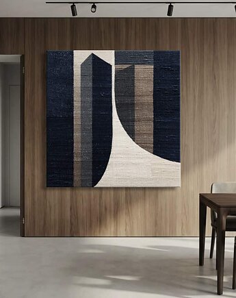 Obraz abstrakcja 120x120cm  czerń beż krem brązowy - po prostu pasuje, art and texture
