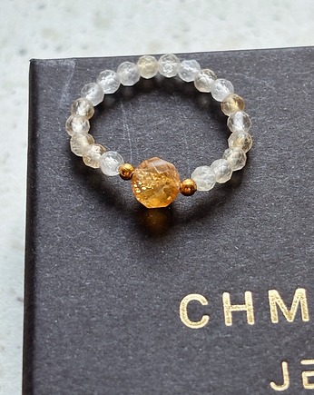Pierścionek elastyczny Cytryn, Chmolowska Jewellery