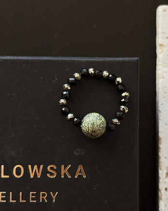 Pierścionek elastyczny Onyks, Chmolowska Jewellery