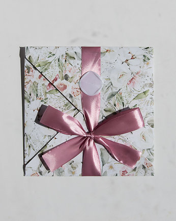 Kartka ślubna kopertówka kwiatowa z kokardą, Papiernik