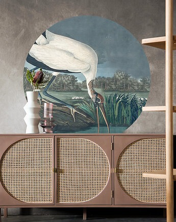 Dots Stork - samoprzylepna tapeta w kształcie koła, wallcolors
