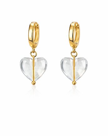 Kolczyki CRYSTAL CLEAR HEARTS- srebro,złoto,różowe złoto,kryształ górski, ISSI Jewelry