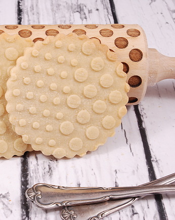 DOUBLE POLKA DOTS - grawerowany wałek do ciasta, MOOD for WOOD