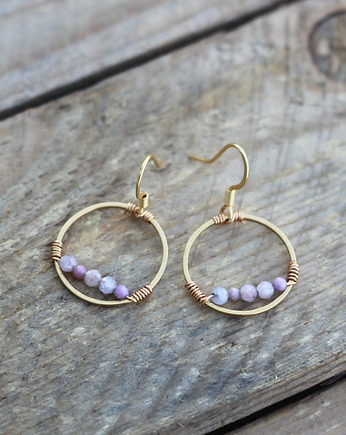 Kolczyki z Kunzytem - koło, JewelleryByAngi