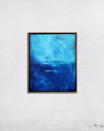 Obraz olejny - Błękit paryski XV (oprawiony w ramę), Maja Gajewska