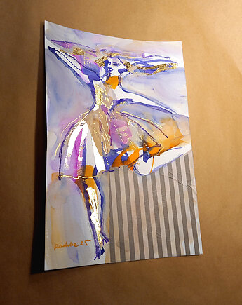 Kumoszka 28 - akwarela 16x24 cm unikat, Katarzyna Radzka