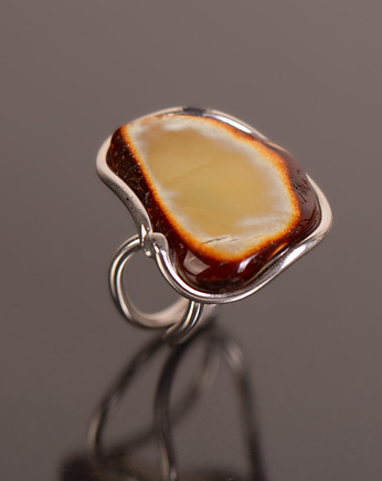 Pierścionek z bursztynem bałtyckim regulowany, Andorii by Baco