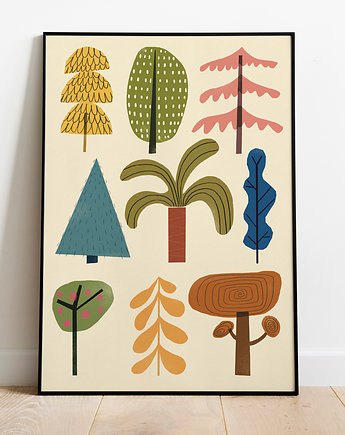 Plakat  Drzewa - wersja kolorowa, MUKI design