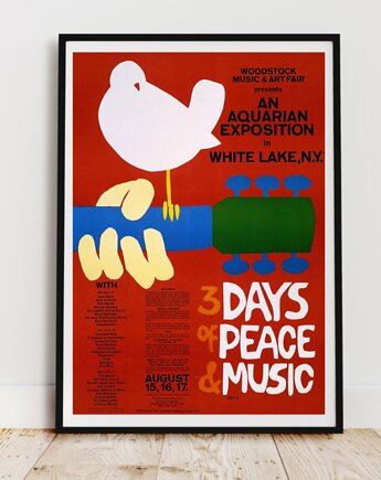 POSTER Woodstock 1969 plakat muzyka festiwal muzyczny, black dot studio