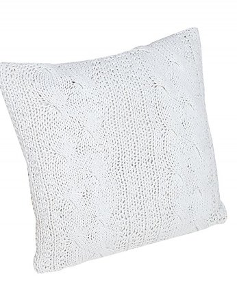 Poduszka Cosy biała Boho dziergana 45cm, Home Design