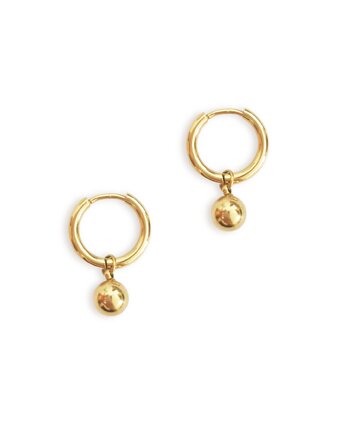 Pozłacane kolczyki koła z kulą, Kulka Bransoletki