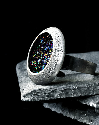 Srebrny pierścionek regulowany w stylu Glamour, SHAMBALA