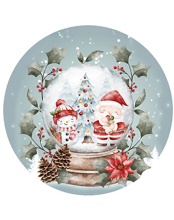 Naklejka ścienna Szklana Kula z Mikołajkami (koło), oryginalnetapety