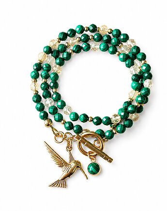 Klasyczny koliber malachit cytryn, NESSING handmade