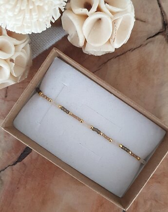 Bransoletka w odcieniach beżu i brązu, LEI handmade 