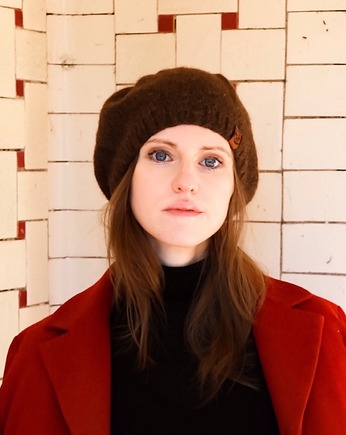 Lekka czapka z wełny alpaki mokka ciemny brąz, Holy Alpaca Knit