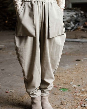 wełniane spodnie z kieszonkami, Non Tess