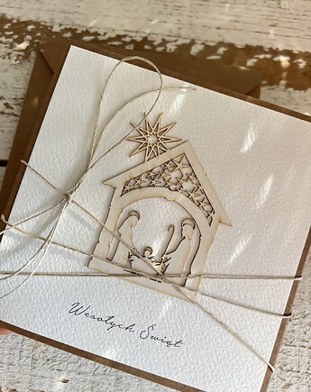 Kartka świąteczna ręcznie robiona na Boże Narodzenie, sorte